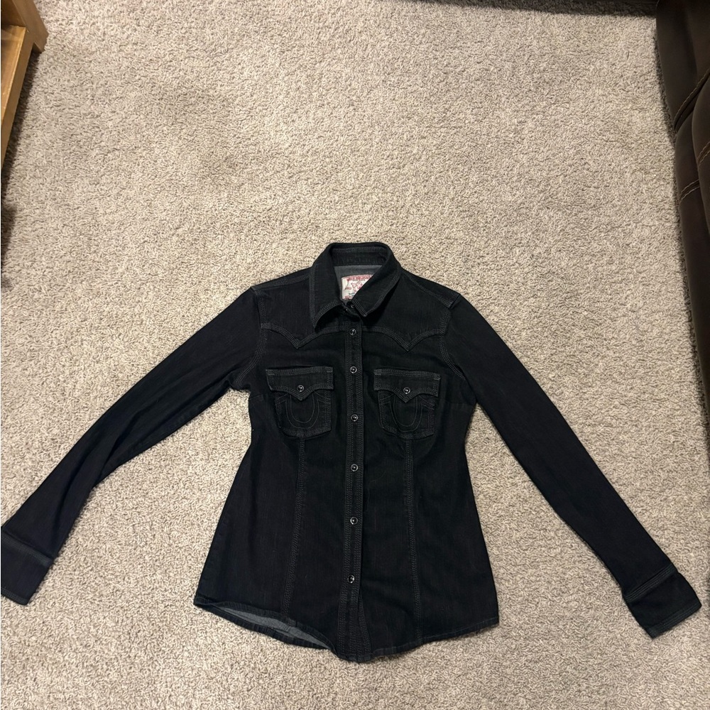 True Religion Charcoal Jean Jacket